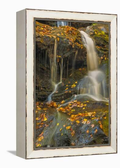 Pennsylvania, Delaware Water Gap NRA. Waterfall over Rocks-Jay O'brien-Framed Premier Image Canvas