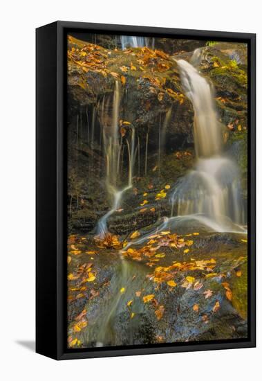 Pennsylvania, Delaware Water Gap NRA. Waterfall over Rocks-Jay O'brien-Framed Premier Image Canvas