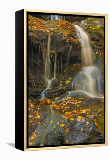 Pennsylvania, Delaware Water Gap NRA. Waterfall over Rocks-Jay O'brien-Framed Premier Image Canvas