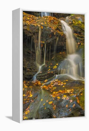 Pennsylvania, Delaware Water Gap NRA. Waterfall over Rocks-Jay O'brien-Framed Premier Image Canvas