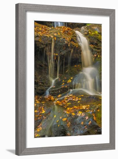 Pennsylvania, Delaware Water Gap NRA. Waterfall over Rocks-Jay O'brien-Framed Photographic Print