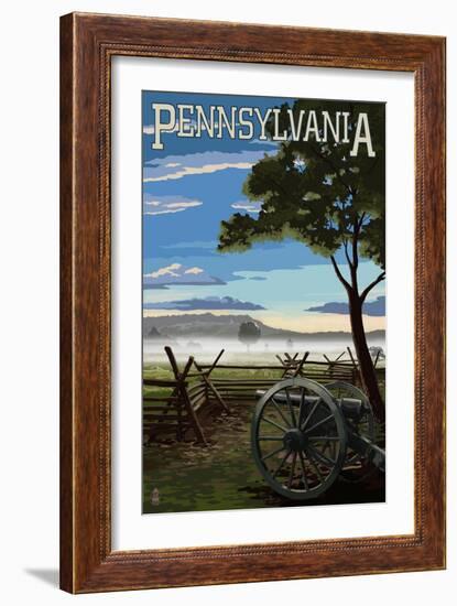 Pennsylvania - Military Park-Lantern Press-Framed Art Print