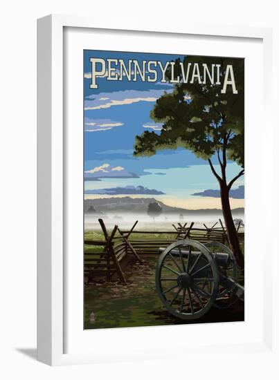 Pennsylvania - Military Park-Lantern Press-Framed Art Print