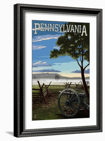 Pennsylvania - Military Park-Lantern Press-Framed Art Print