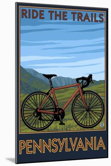 Pennsylvania - Mountain Bike Scene-Lantern Press-Mounted Art Print