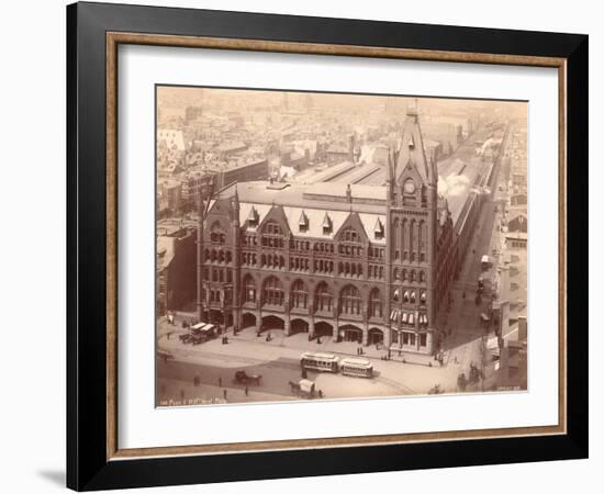 Pennsylvania Railroad Station, Market Street West at Penn Square, 1889-null-Framed Giclee Print