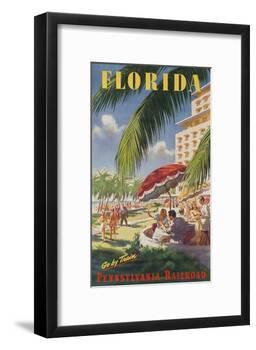 Pennsylvania Railroad Travel Poster, Florida Go by Train-null-Framed Giclee Print