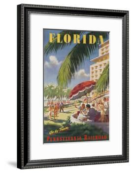 Pennsylvania Railroad Travel Poster, Florida Go by Train-null-Framed Giclee Print
