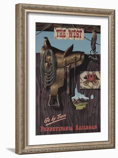 Pennsylvania Railroad Travel Poster, the West Go-null-Framed Giclee Print