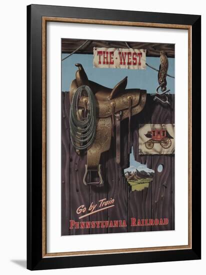 Pennsylvania Railroad Travel Poster, the West Go-null-Framed Giclee Print