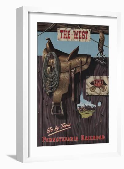 Pennsylvania Railroad Travel Poster, the West Go-null-Framed Giclee Print