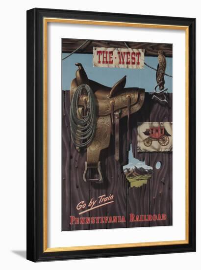 Pennsylvania Railroad Travel Poster, the West Go-null-Framed Giclee Print