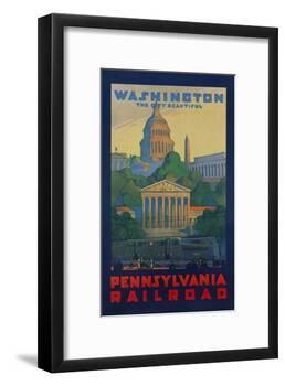 Pennsylvania Railroad Travel Poster, Washington the City Beautiful-null-Framed Giclee Print