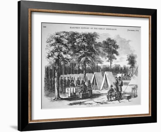 Pennsylvania Soldiers Voting in September, from 'Harper's Weekly', 29th October 1864-Alfred R. Waud-Framed Giclee Print