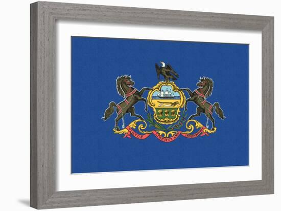 Pennsylvania State Flag-Lantern Press-Framed Art Print