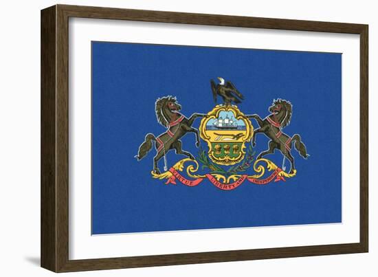 Pennsylvania State Flag-Lantern Press-Framed Art Print