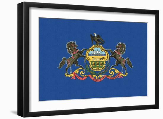 Pennsylvania State Flag-Lantern Press-Framed Art Print