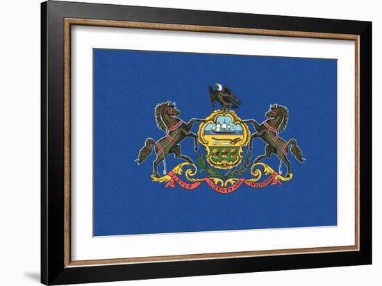 Pennsylvania State Flag-Lantern Press-Framed Art Print