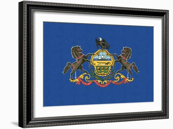 Pennsylvania State Flag-Lantern Press-Framed Art Print