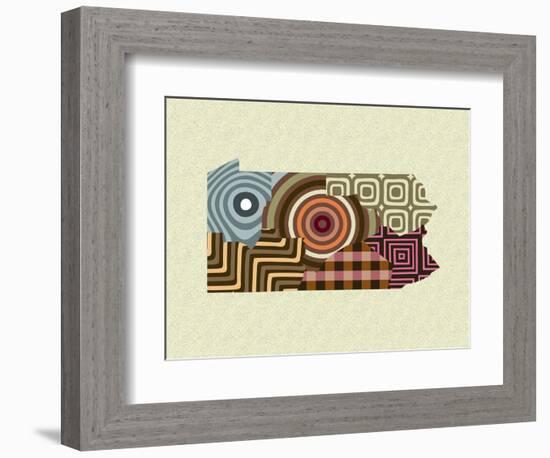 Pennsylvania State Map-Lanre Adefioye-Framed Giclee Print