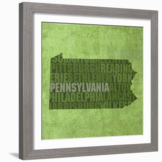 Pennsylvania State Words-David Bowman-Framed Giclee Print