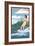 Pennsylvania - Water Skier and Lake-Lantern Press-Framed Art Print