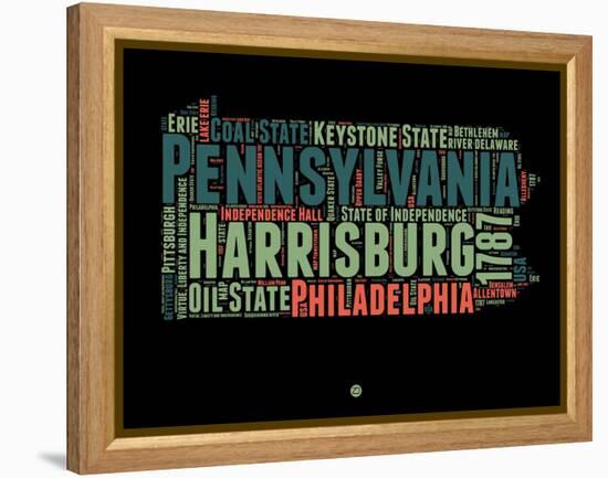 Pennsylvania Word Cloud 1-NaxArt-Framed Stretched Canvas