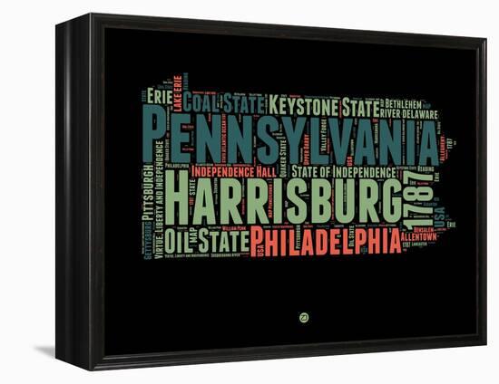 Pennsylvania Word Cloud 1-NaxArt-Framed Stretched Canvas