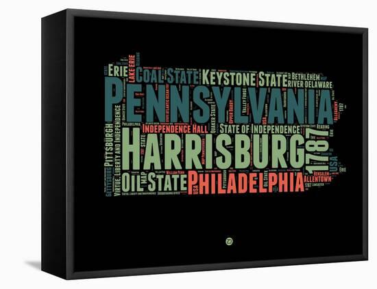 Pennsylvania Word Cloud 1-NaxArt-Framed Stretched Canvas