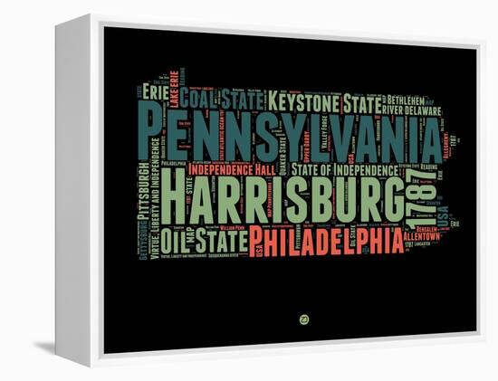 Pennsylvania Word Cloud 1-NaxArt-Framed Stretched Canvas