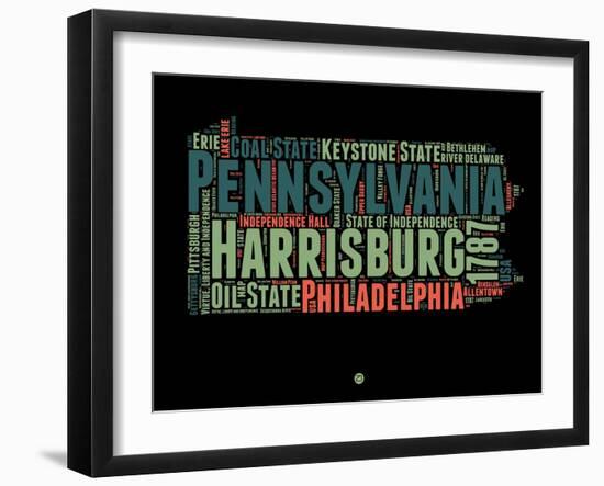 Pennsylvania Word Cloud 1-NaxArt-Framed Art Print