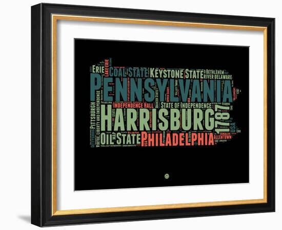 Pennsylvania Word Cloud 1-NaxArt-Framed Art Print