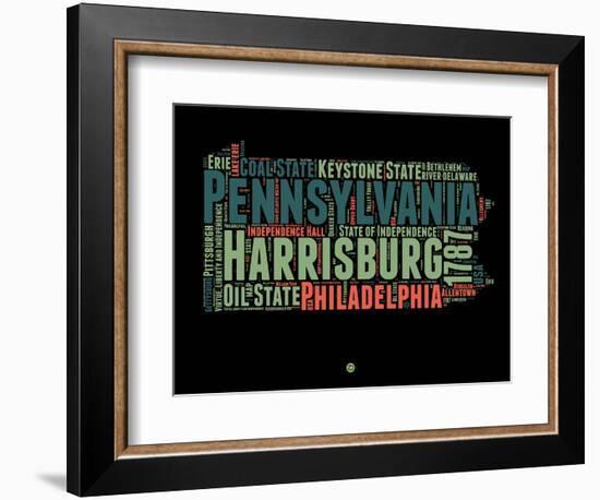 Pennsylvania Word Cloud 1-NaxArt-Framed Premium Giclee Print