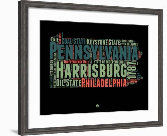 Pennsylvania Word Cloud 1-NaxArt-Framed Art Print