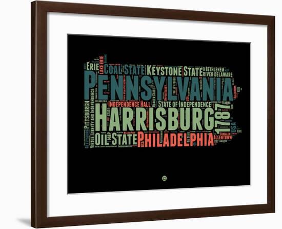 Pennsylvania Word Cloud 1-NaxArt-Framed Art Print