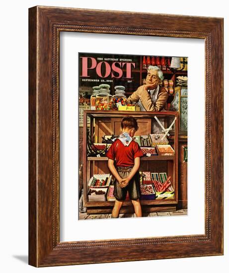 "Penny Candy," Saturday Evening Post Cover, September 23, 1944-Stevan Dohanos-Framed Giclee Print