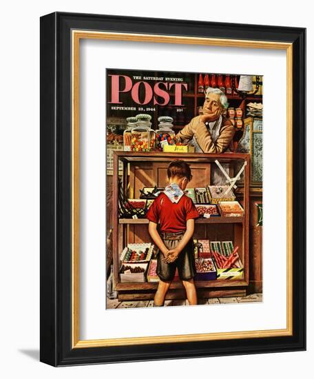"Penny Candy," Saturday Evening Post Cover, September 23, 1944-Stevan Dohanos-Framed Giclee Print