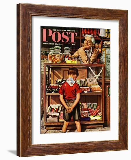 "Penny Candy," Saturday Evening Post Cover, September 23, 1944-Stevan Dohanos-Framed Giclee Print