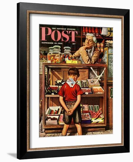 "Penny Candy," Saturday Evening Post Cover, September 23, 1944-Stevan Dohanos-Framed Giclee Print