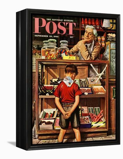 "Penny Candy," Saturday Evening Post Cover, September 23, 1944-Stevan Dohanos-Framed Premier Image Canvas