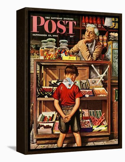 "Penny Candy," Saturday Evening Post Cover, September 23, 1944-Stevan Dohanos-Framed Premier Image Canvas