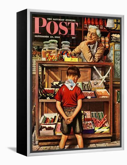 "Penny Candy," Saturday Evening Post Cover, September 23, 1944-Stevan Dohanos-Framed Premier Image Canvas