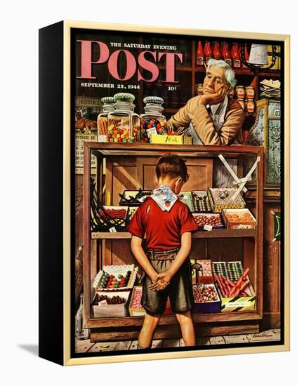 "Penny Candy," Saturday Evening Post Cover, September 23, 1944-Stevan Dohanos-Framed Premier Image Canvas