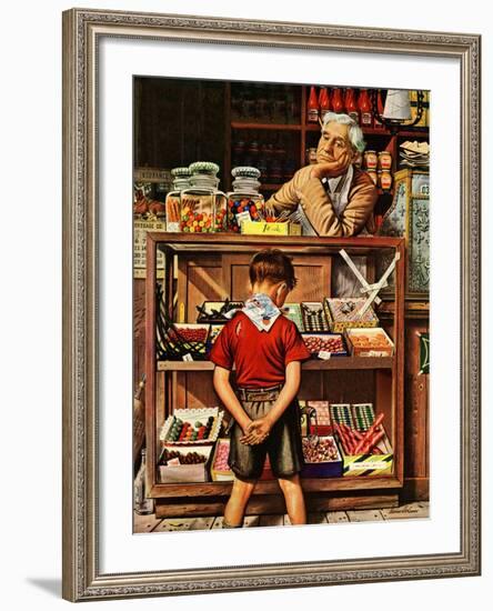 "Penny Candy," September 23, 1944-Stevan Dohanos-Framed Giclee Print