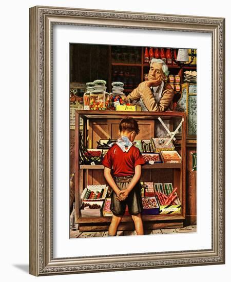 "Penny Candy," September 23, 1944-Stevan Dohanos-Framed Giclee Print