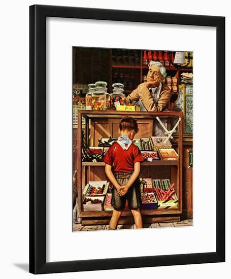 "Penny Candy," September 23, 1944-Stevan Dohanos-Framed Giclee Print