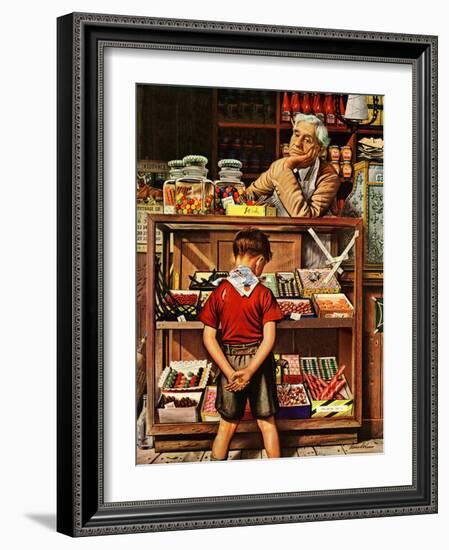 "Penny Candy," September 23, 1944-Stevan Dohanos-Framed Giclee Print