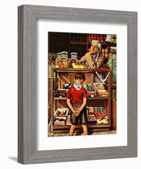 "Penny Candy," September 23, 1944-Stevan Dohanos-Framed Giclee Print