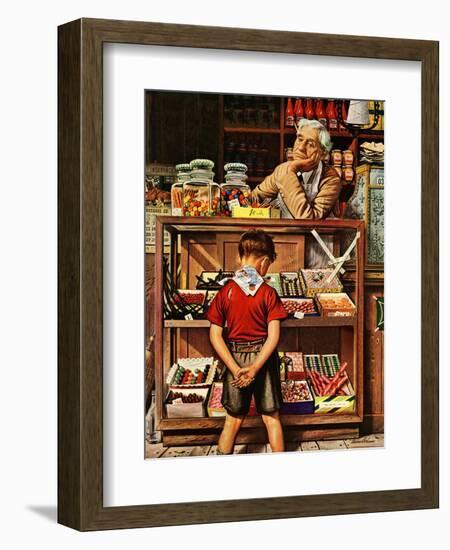 "Penny Candy," September 23, 1944-Stevan Dohanos-Framed Giclee Print