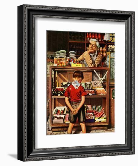 "Penny Candy," September 23, 1944-Stevan Dohanos-Framed Giclee Print